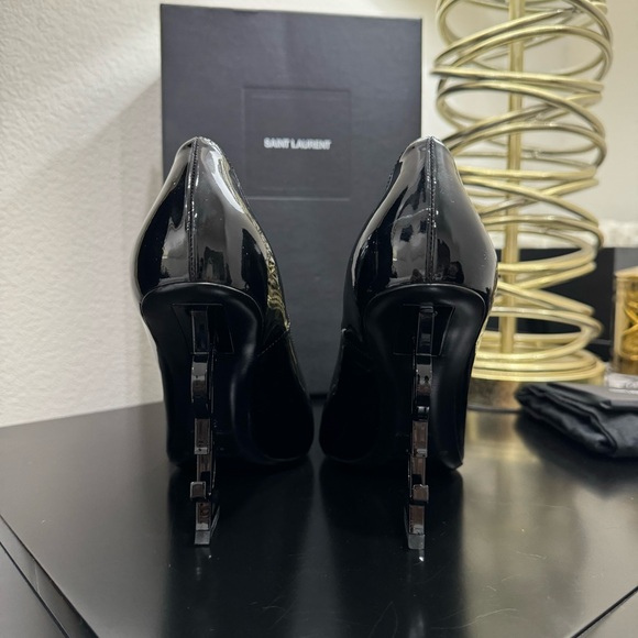 Saint Laurent YSL Opyum 110 Logo Heel Pump Patent Black 38 main image 3
